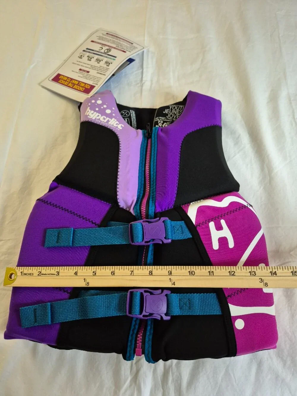 Hyperlite Youth Life Vest, USCG Approved (55-88 lbs) Purple Black, NWT